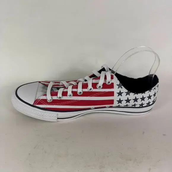 Converse Chuck Taylor All Star Low Sneakers Men's 11 White Red Stars & Stripes - Picture 6 of 10